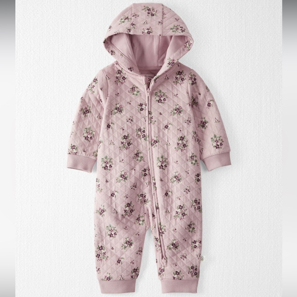 Charming Floral Quilted Kids One Piece